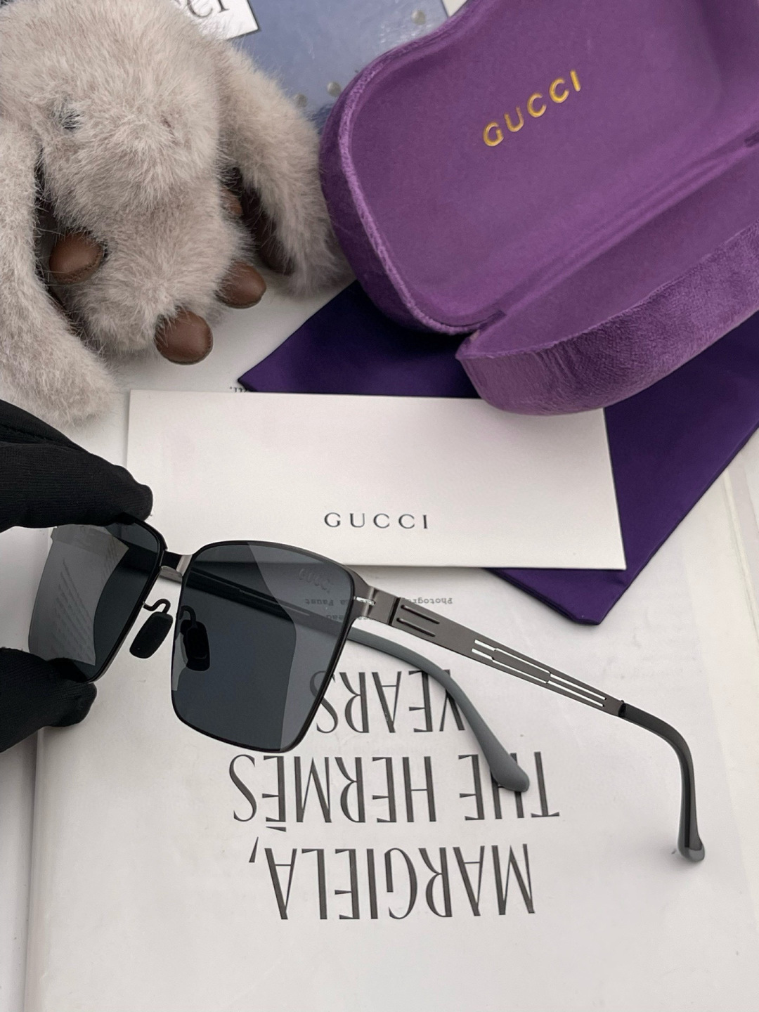 ♦️GUCCI 新款男女情侣款太阳镜多边形墨镜iP电镀永不褪色 超轻超有弹性整幅眼镜无螺丝重要的是压不坏