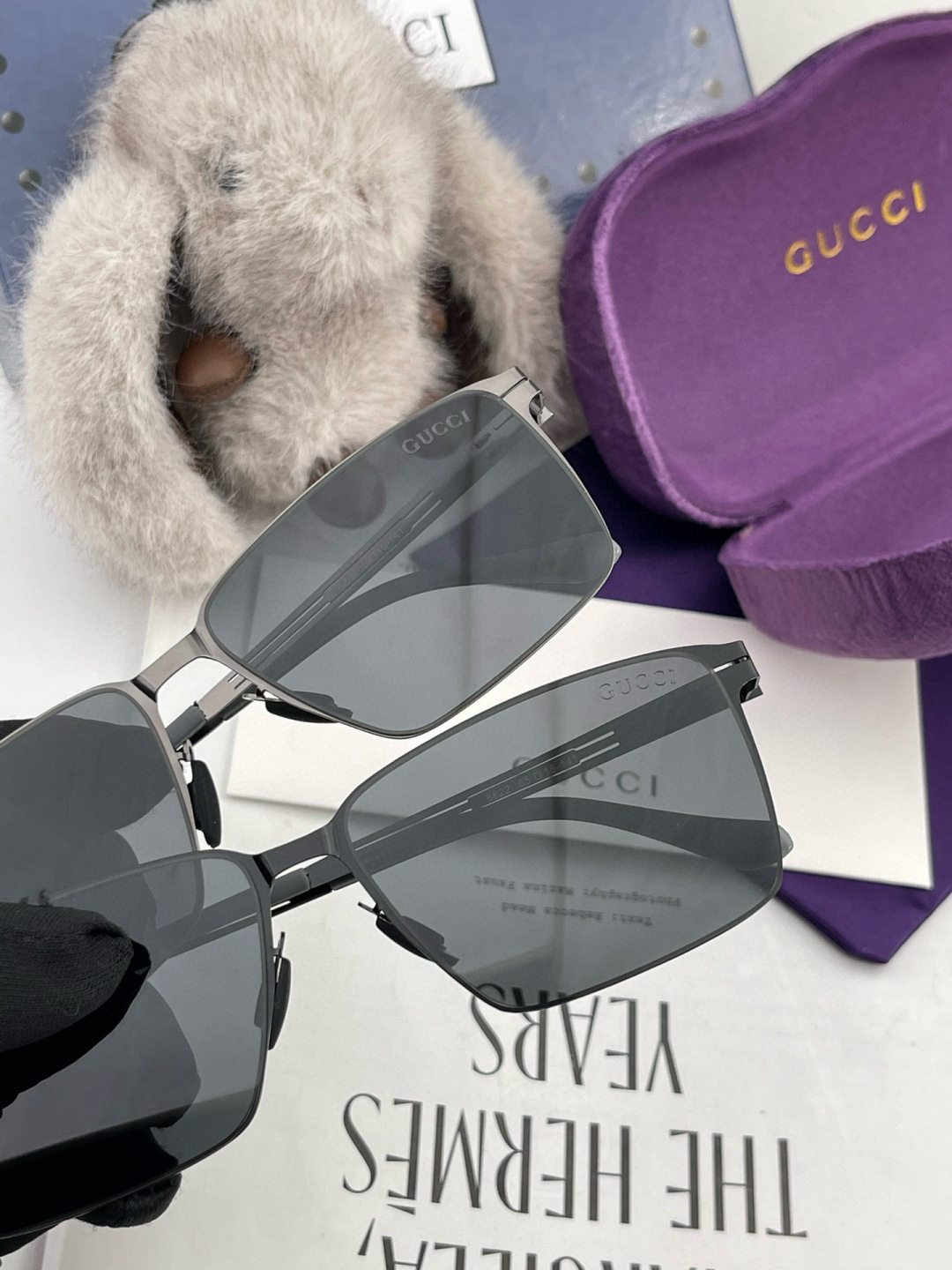 ♦️GUCCI 新款男女情侣款太阳镜多边形墨镜iP电镀永不褪色 超轻超有弹性整幅眼镜无螺丝重要的是压不坏