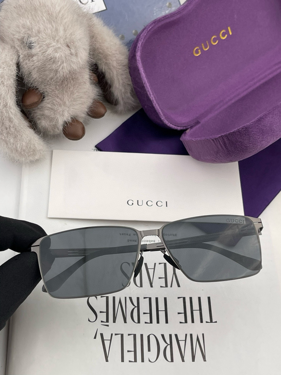 ♦️GUCCI 新款男女情侣款太阳镜多边形墨镜iP电镀永不褪色 超轻超有弹性整幅眼镜无螺丝重要的是压不坏