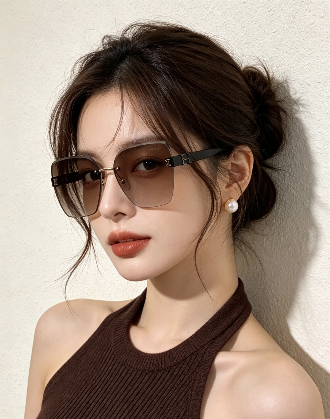 爱马仕 经典的方框设计，不挑脸型，无论搭配大衣还是连衣裙都非常显气质镜片预防紫外线 型号：H2101