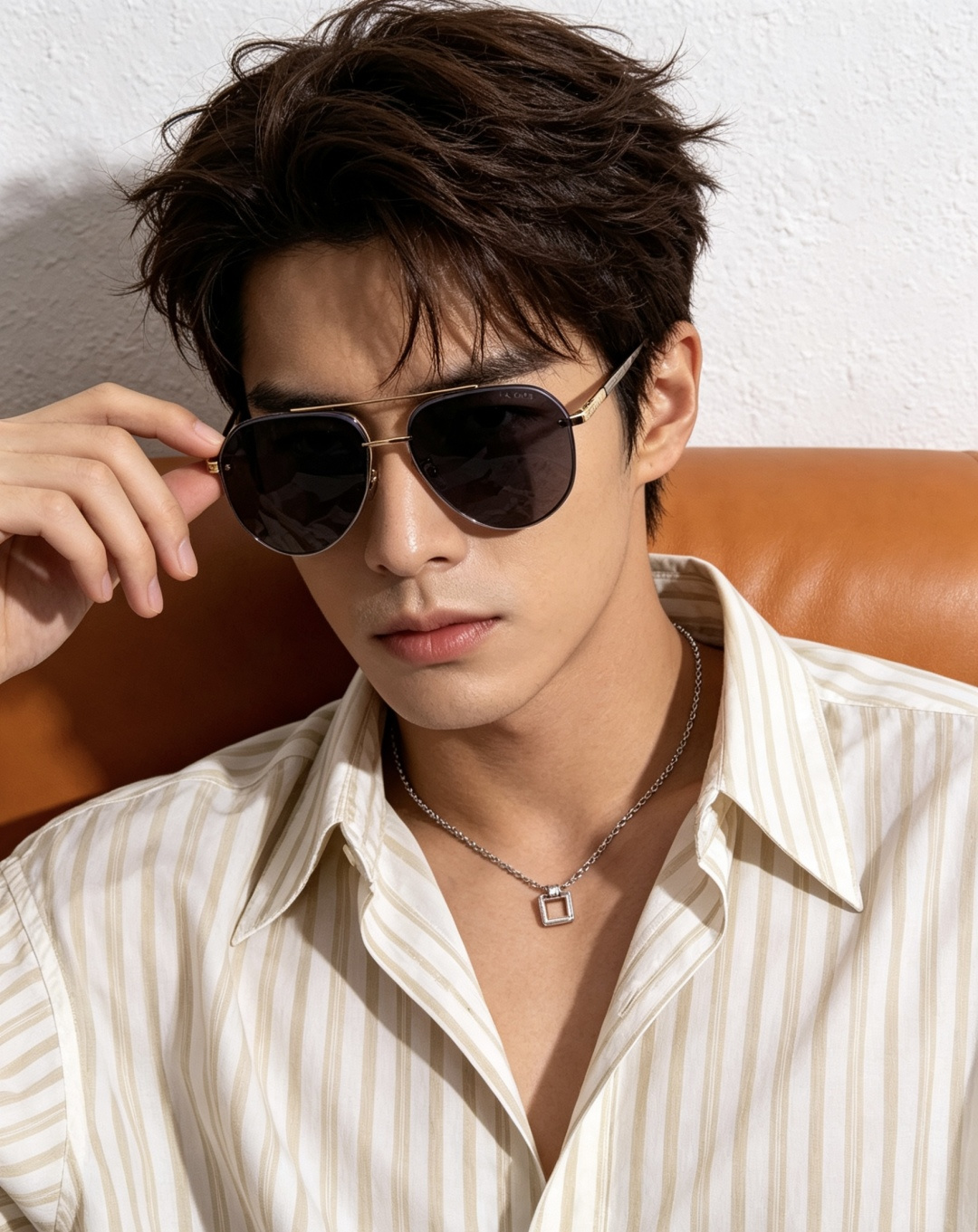 Gucci 男款炫彩飞行员偏光太阳镜 ❤️材质：高清尼龙加厚卡槽高清偏光镜片 🌹无边框镜架💕颜👍型号：G