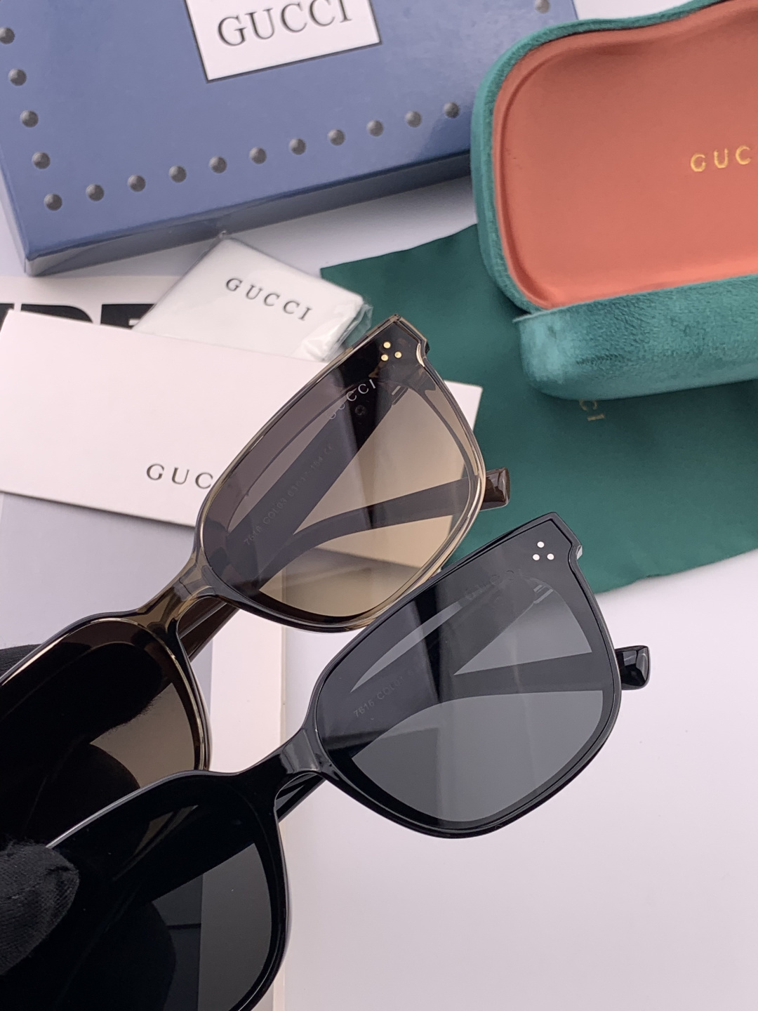 GUCCI 新款连体尼龙偏光太眼镜，情侣款时尚方框太阳镜佩戴舒适网红潮流款墨镜，大气女人范儿，大脸小脸都