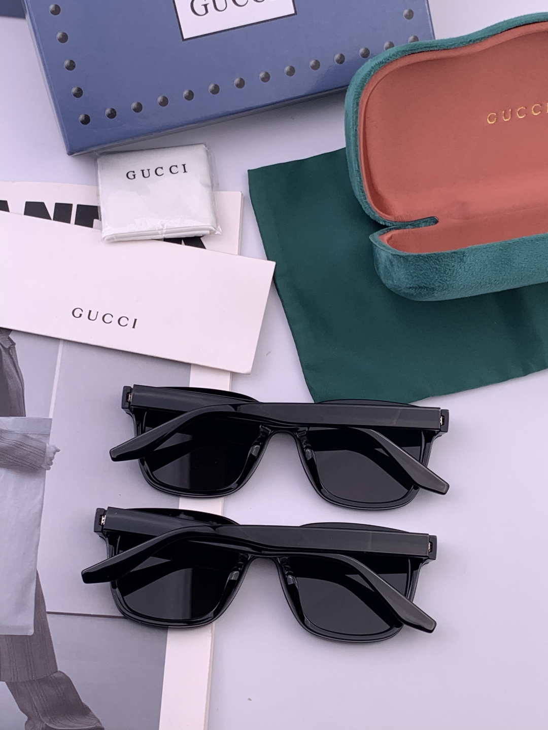 GUCCI 新款连体尼龙偏光太眼镜，情侣款时尚方框太阳镜佩戴舒适网红潮流款墨镜，大气女人范儿，大脸小脸都