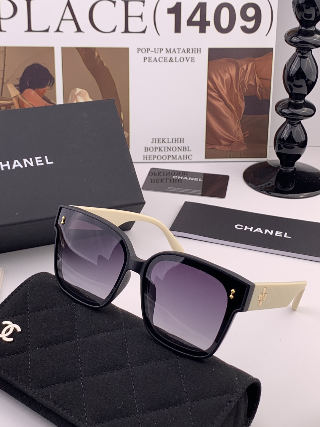 【CHANEL】香奈儿 新款潮流爆款 时尚方框太阳镜 佩戴舒适 网红潮款墨镜 女士高清加厚偏光太阳镜🕶️