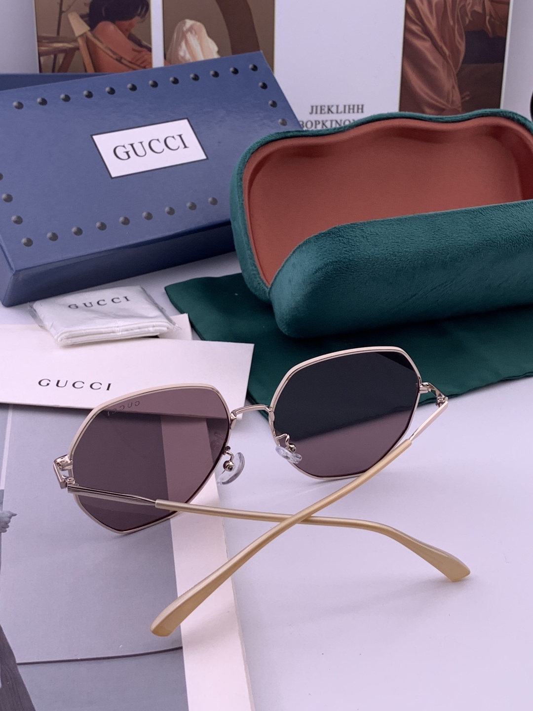 🔺 【GUCCI-偏光太阳镜】开春新款 潮流爆款 时尚圆框偏光太阳镜 高品质 佩戴舒适 网红潮款墨镜 女