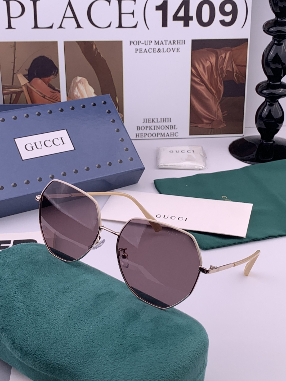 🔺 【GUCCI-偏光太阳镜】开春新款 潮流爆款 时尚圆框偏光太阳镜 高品质 佩戴舒适 网红潮款墨镜 女