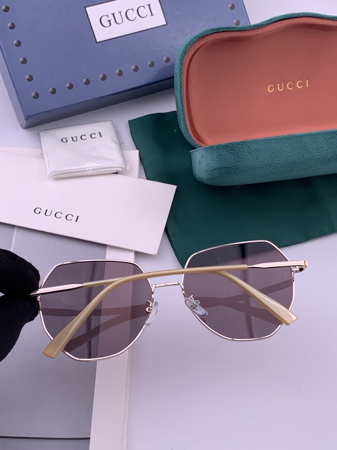 🔺 【GUCCI-偏光太阳镜】开春新款 潮流爆款 时尚圆框偏光太阳镜 高品质 佩戴舒适 网红潮款墨镜 女