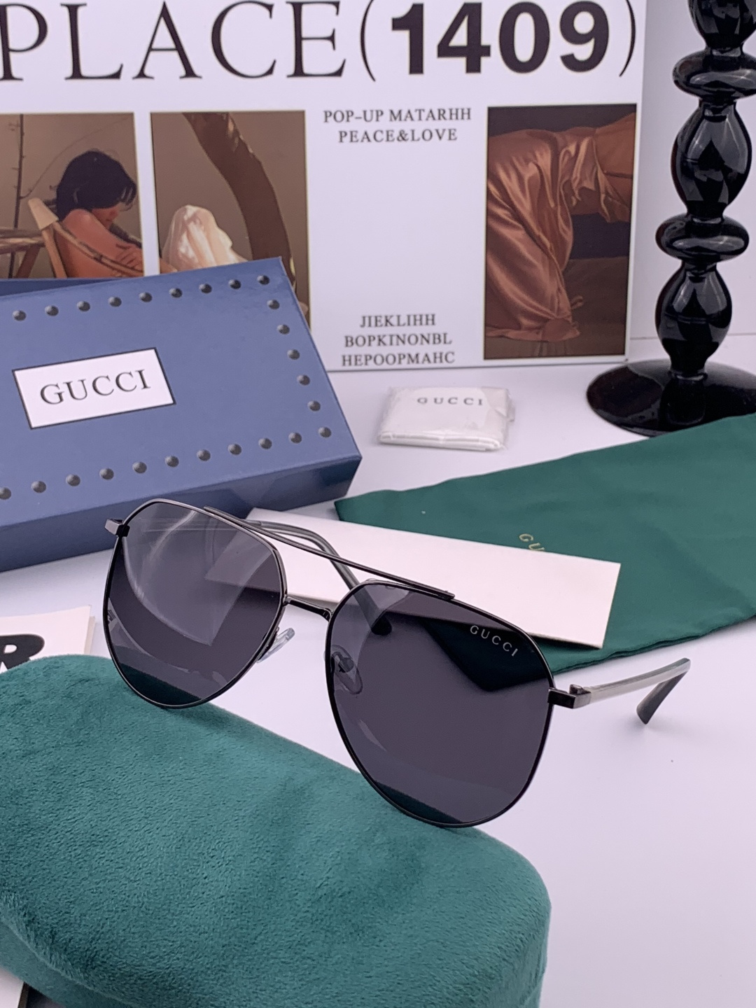 Gucci 。 高品质男女款墨镜 👍 进口宝丽来偏光镜片 。蛤蟆镜 开车钓鱼都可 。百搭显瘦墨镜韩版男士