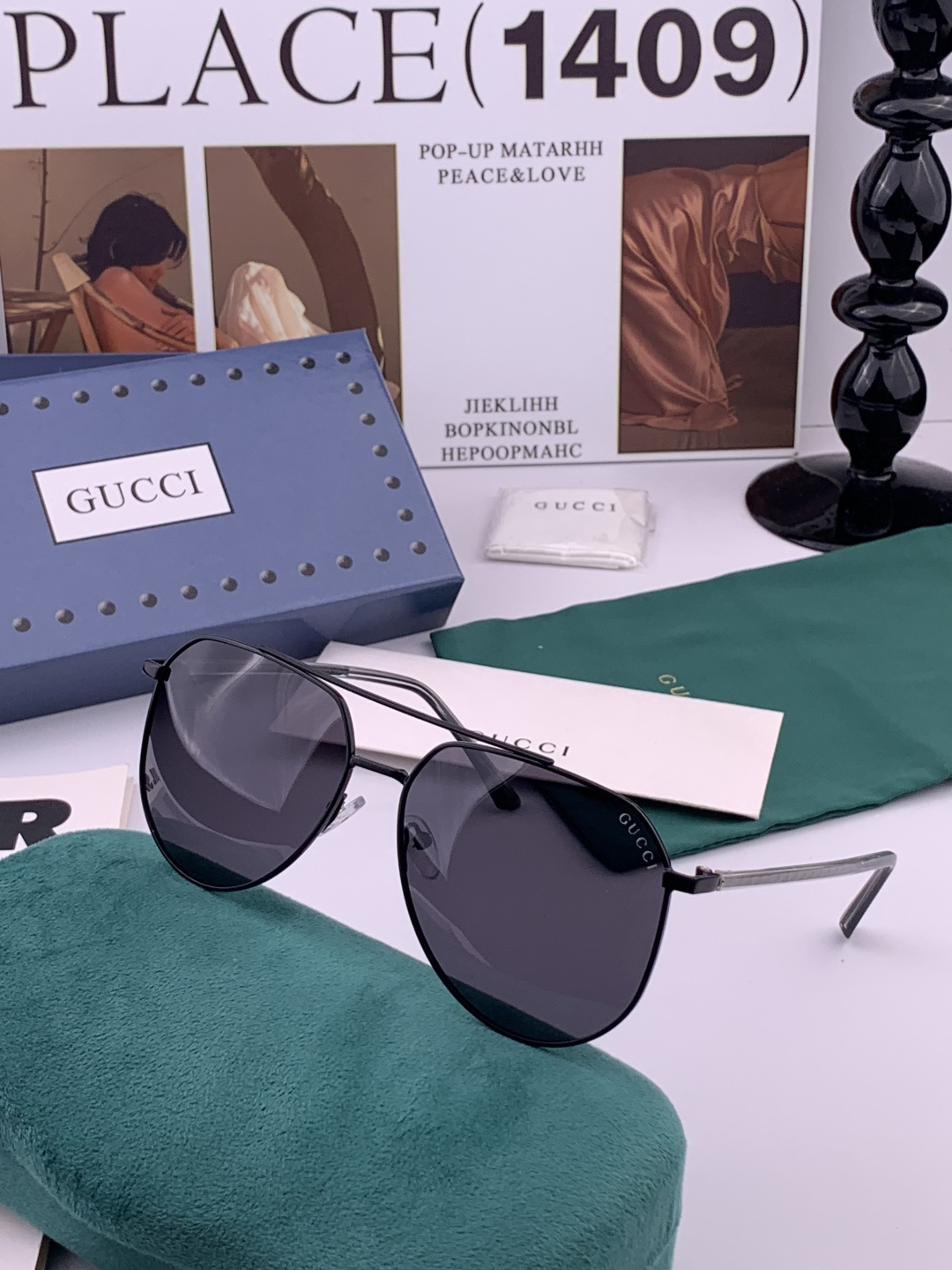 Gucci 。 高品质男女款墨镜 👍 进口宝丽来偏光镜片 。蛤蟆镜 开车钓鱼都可 。百搭显瘦墨镜韩版男士