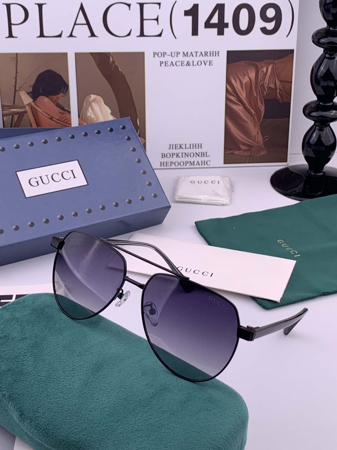 Gucci 。 高品质男女款墨镜 👍 进口宝丽来偏光镜片 。蛤蟆镜 开车钓鱼都可 。百搭显瘦墨镜韩版男士
