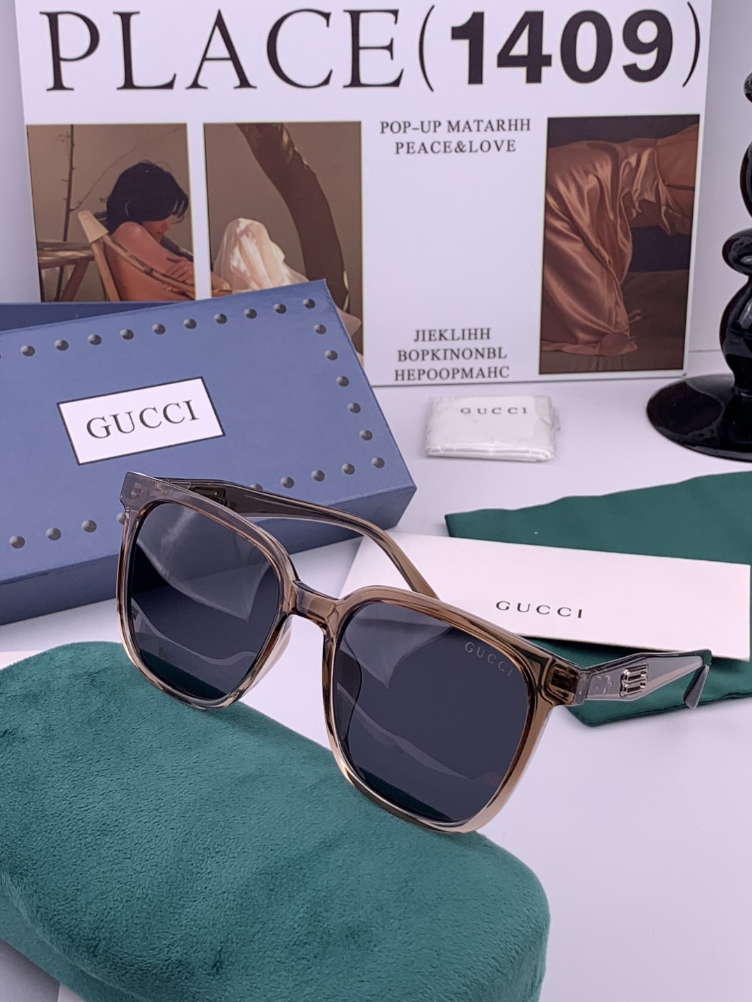 🔺 【GUCCI-偏光太阳镜】开春新款 潮流爆款 时尚偏光太阳镜 高品质 佩戴舒适 网红潮款墨镜 女士高