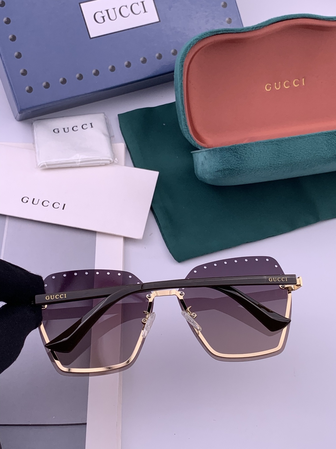 GUCCI🌋☔️时尚无框太阳镜镜片 顶级奢侈品[强] 高品质[胜利][亲亲]🍦🍨 [得意] 气质非凡😄 