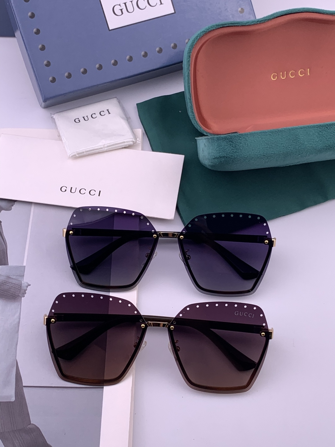 GUCCI🌋☔️时尚无框太阳镜镜片 顶级奢侈品[强] 高品质[胜利][亲亲]🍦🍨 [得意] 气质非凡😄 
