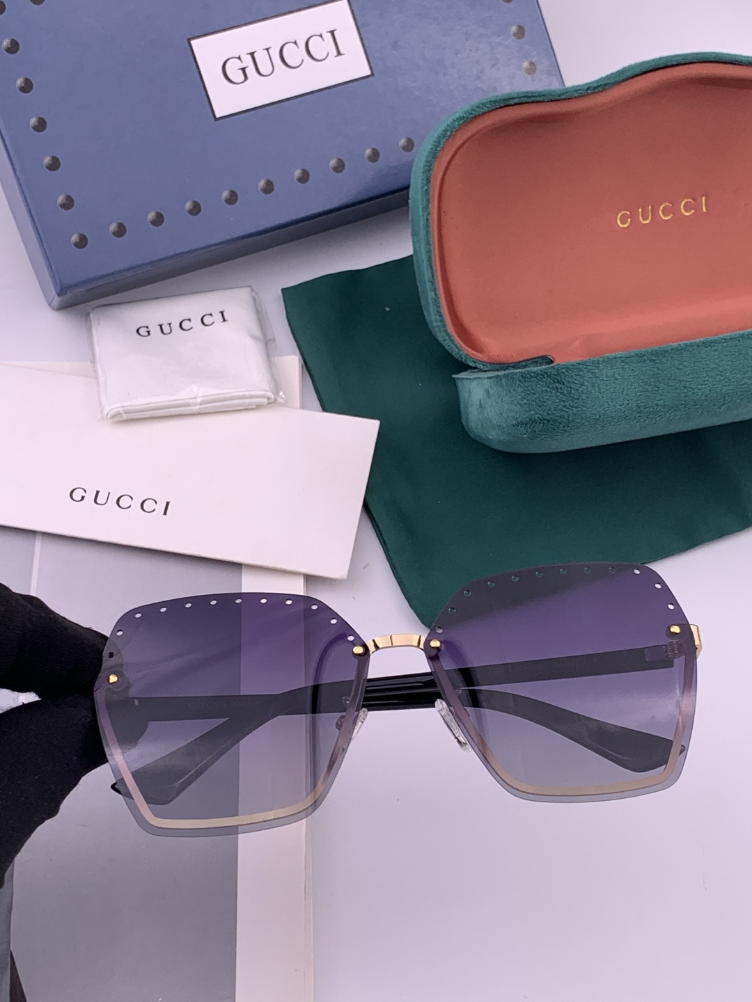 GUCCI🌋☔️时尚无框太阳镜镜片 顶级奢侈品[强] 高品质[胜利][亲亲]🍦🍨 [得意] 气质非凡😄 