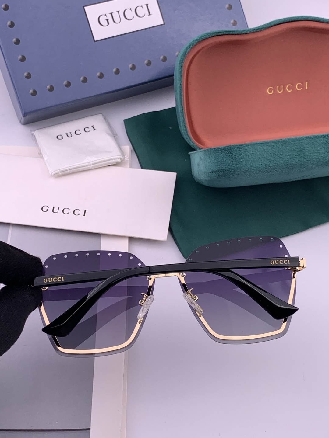 GUCCI🌋☔️时尚无框太阳镜镜片 顶级奢侈品[强] 高品质[胜利][亲亲]🍦🍨 [得意] 气质非凡😄 