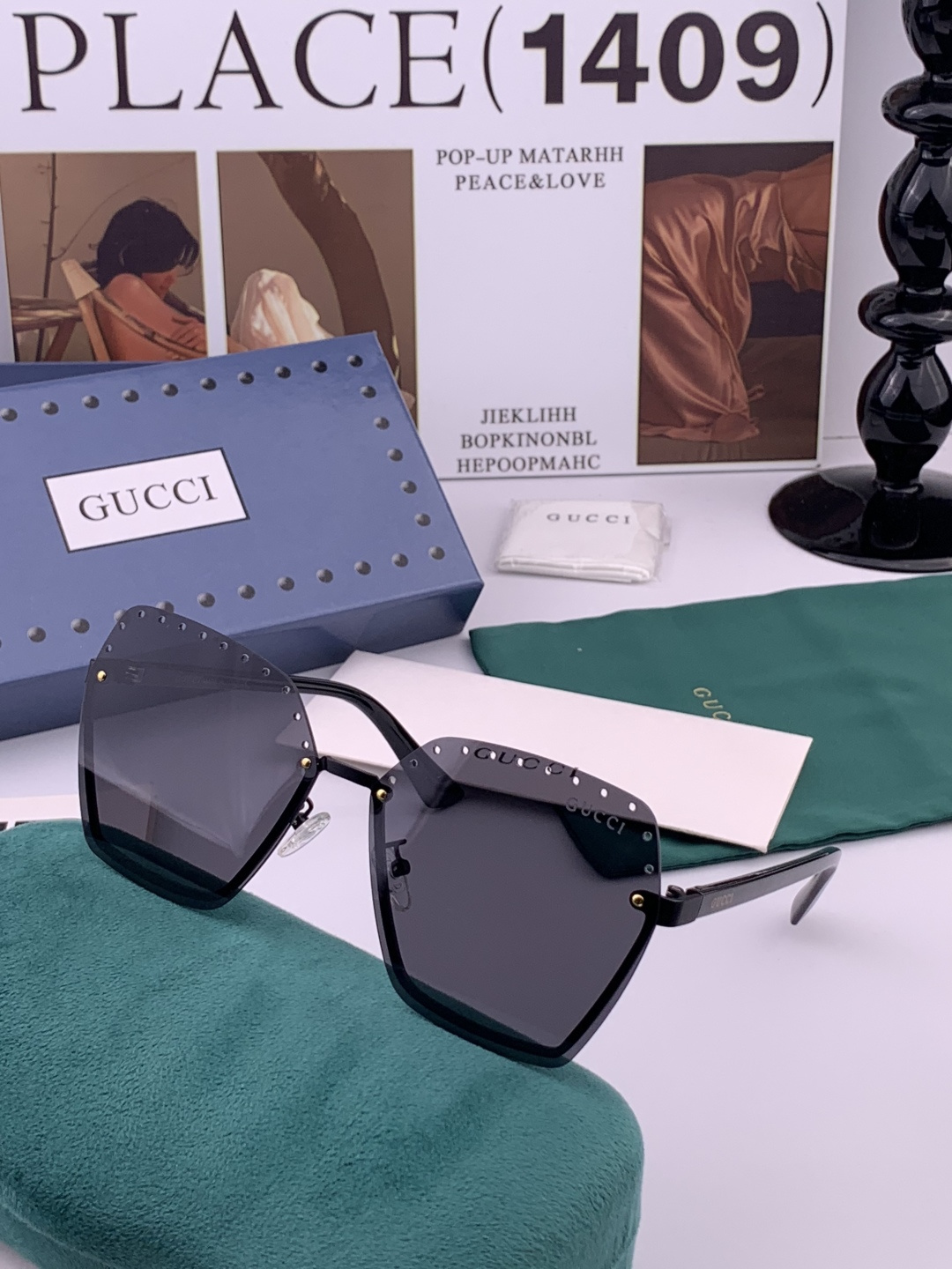 GUCCI🌋☔️时尚无框太阳镜镜片 顶级奢侈品[强] 高品质[胜利][亲亲]🍦🍨 [得意] 气质非凡😄 