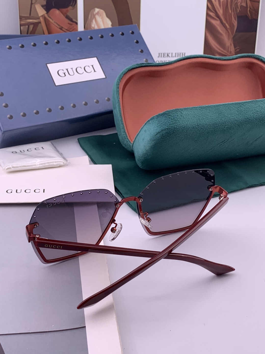 GUCCI🌋☔️时尚无框太阳镜镜片 顶级奢侈品[强] 高品质[胜利][亲亲]🍦🍨 [得意] 气质非凡😄 