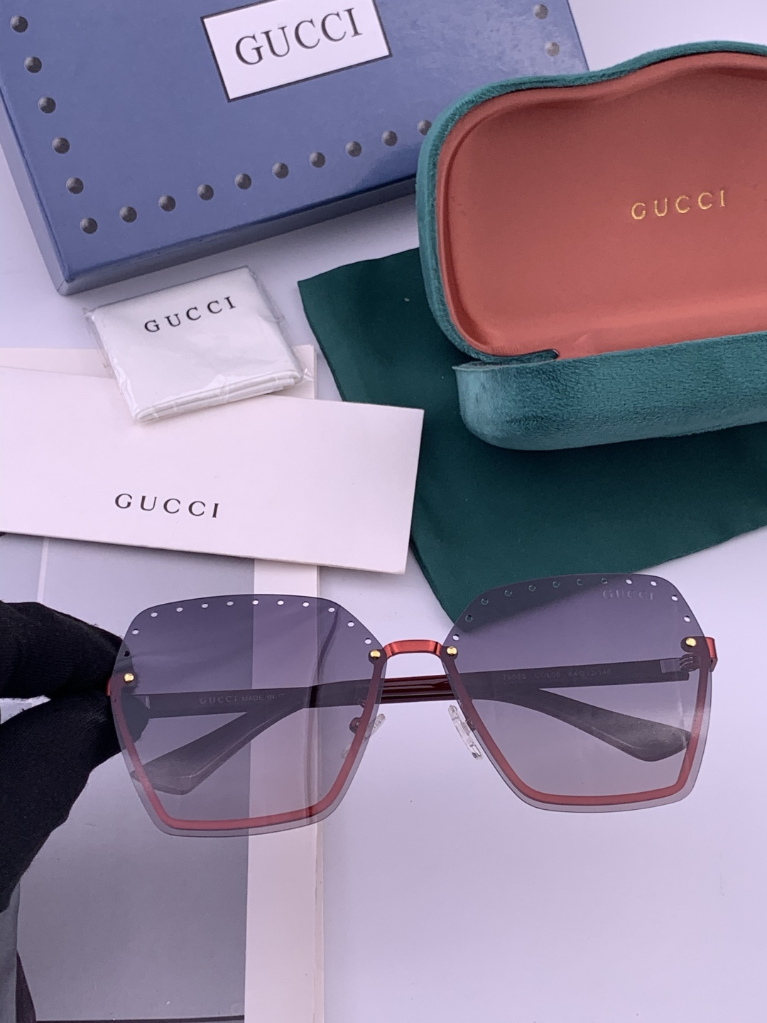 GUCCI🌋☔️时尚无框太阳镜镜片 顶级奢侈品[强] 高品质[胜利][亲亲]🍦🍨 [得意] 气质非凡😄 
