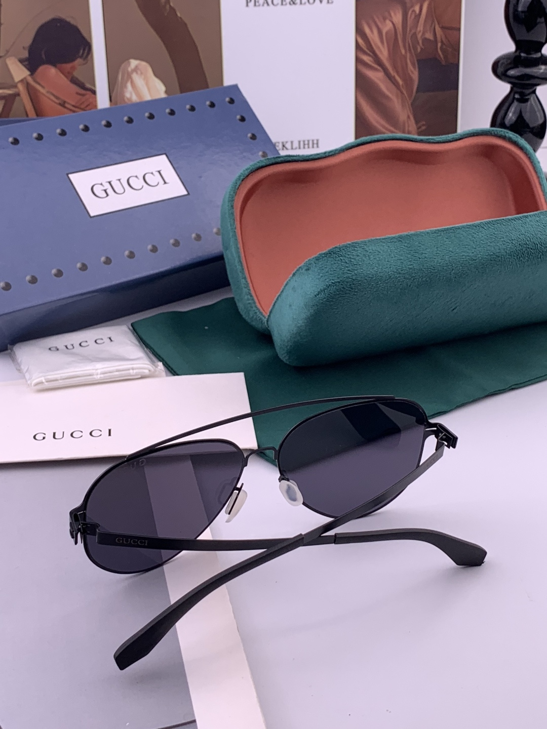 GUCCI 新款轻超无螺丝压不坏列系情侣款韩版偏太光阳镜男女通用墨高镜清尼龙偏光镜片 ✨完品美质‼️太阳