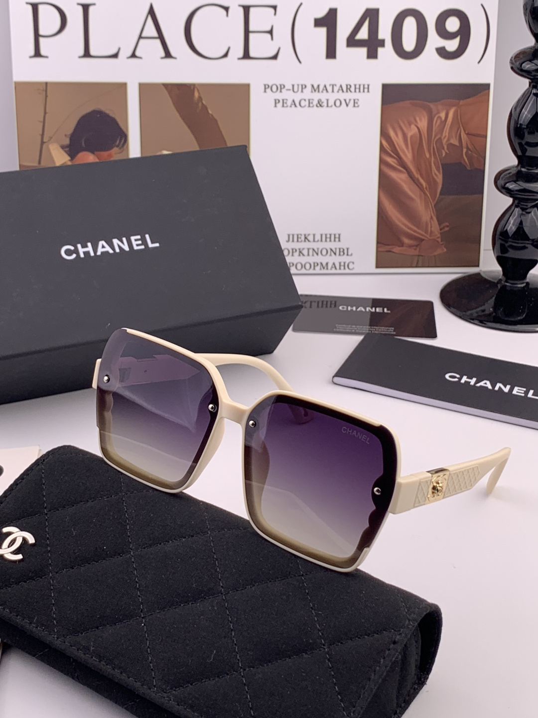 【CHANEL】香奈儿 新款潮流爆款 时尚方框太阳镜 佩戴舒适 网红潮款墨镜 女士高清加厚偏光太阳镜🕶️