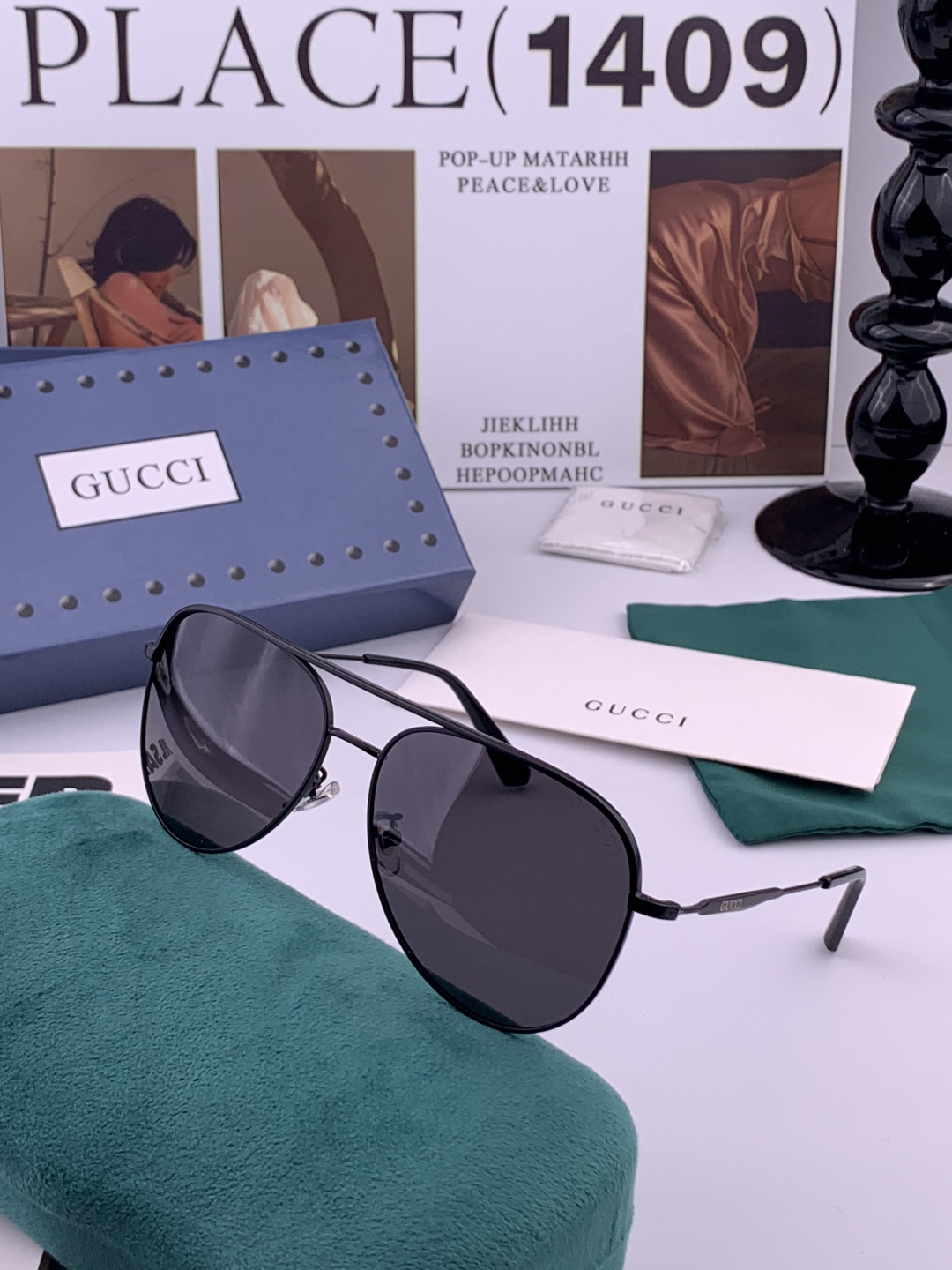 Gucci 。 高品质男女款墨镜 👍 进口宝丽来偏光镜片 。蛤蟆镜 开车钓鱼都可 。百搭显瘦墨镜韩版男士
