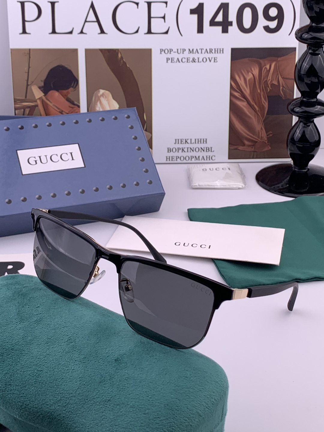 Gucci 。 高品质男女款墨镜 👍 进口宝丽来偏光镜片 。蛤蟆镜 开车钓鱼都可 。百搭显瘦墨镜韩版男士