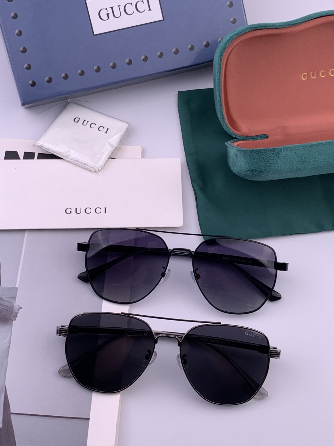Gucci 。 高品质男女款墨镜 👍 进口宝丽来偏光镜片 。蛤蟆镜 开车钓鱼都可 。百搭显瘦墨镜韩版男士