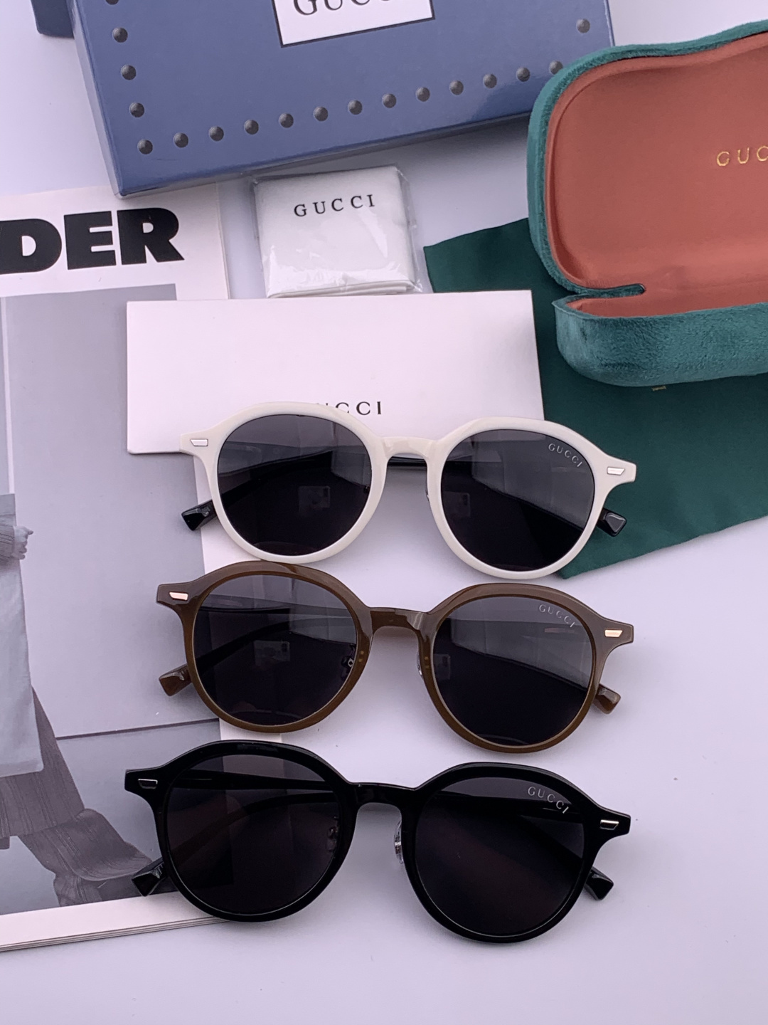 🔺 【GUCCI-偏光太阳镜】开春新款 潮流爆款 时尚小框偏光太阳镜 高品质 佩戴舒适 网红潮款墨镜 女