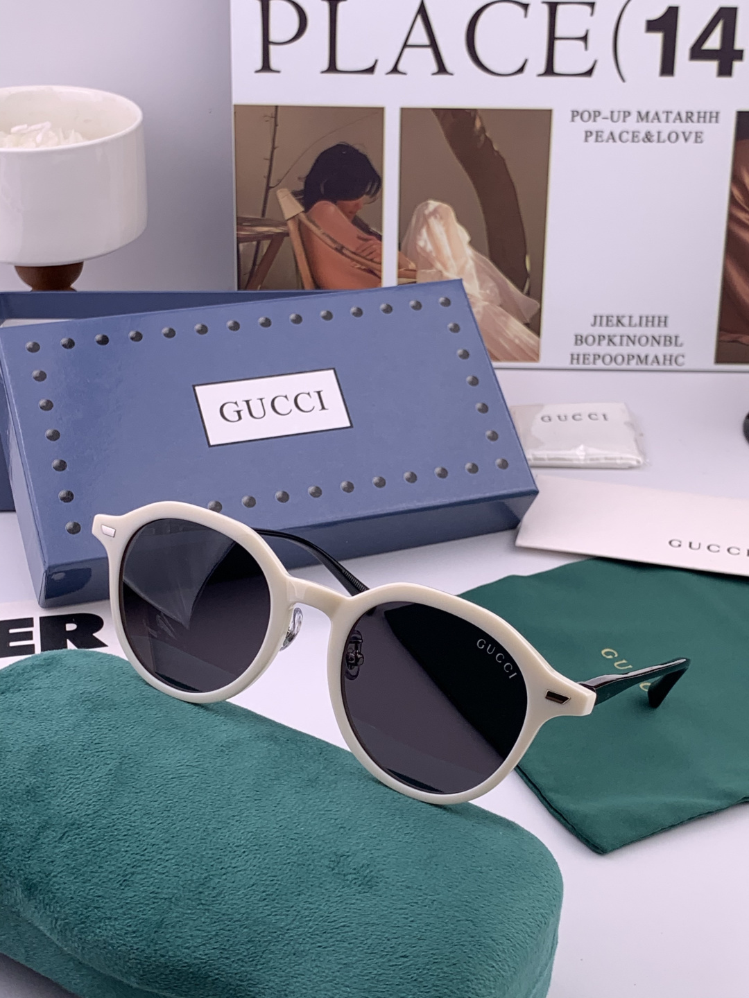 🔺 【GUCCI-偏光太阳镜】开春新款 潮流爆款 时尚小框偏光太阳镜 高品质 佩戴舒适 网红潮款墨镜 女