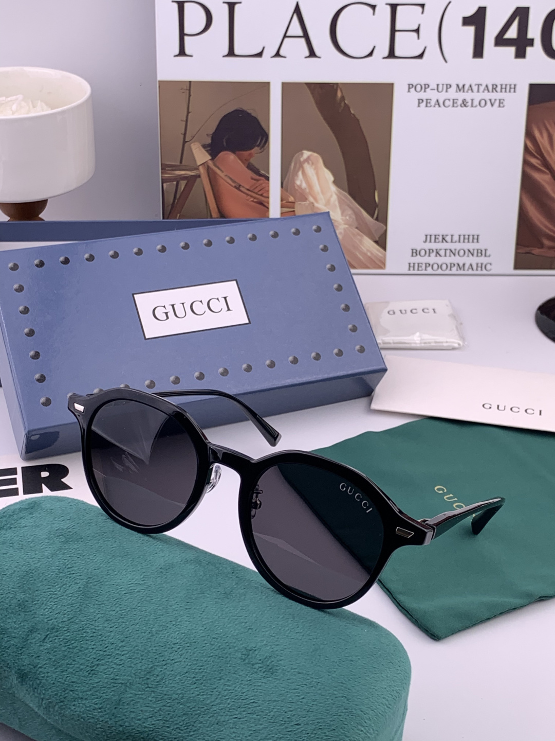 🔺 【GUCCI-偏光太阳镜】开春新款 潮流爆款 时尚小框偏光太阳镜 高品质 佩戴舒适 网红潮款墨镜 女