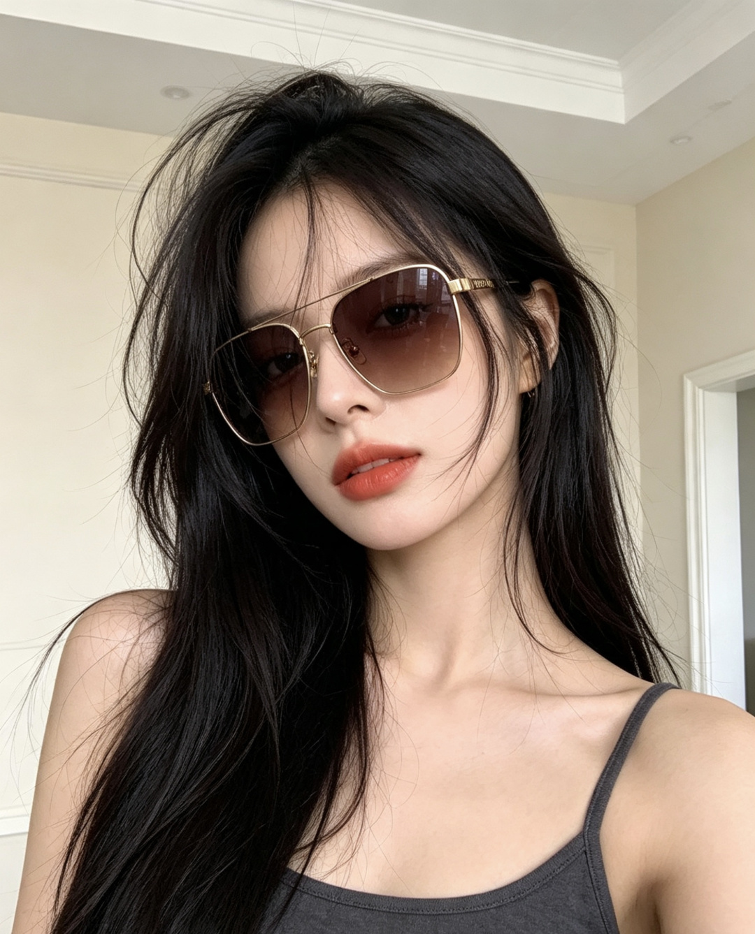 GUCC*。高品质男女款”太阳镜。 开车钓鱼都可。百搭显瘦墨镜韩版男士飞行员大框司机开车防紫外线太阳镜，