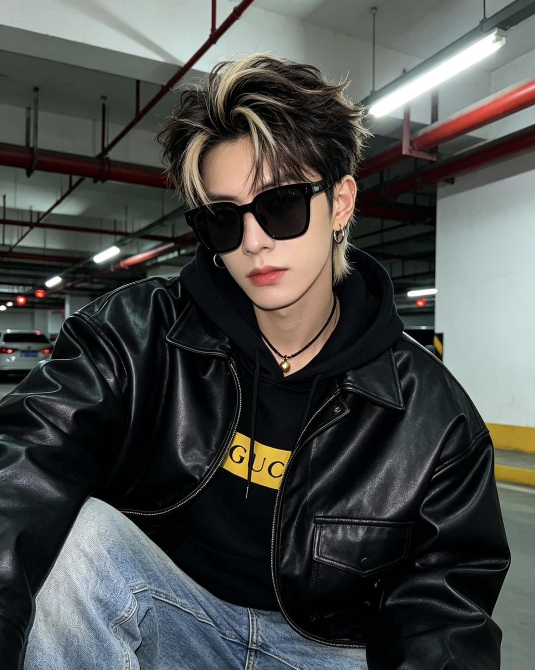 GUCCI 男款炫彩飞行员偏光太阳镜 ❤️材质：高清尼龙加厚卡槽高清偏光镜片 🌹无边框镜架💕颜👍型号：G