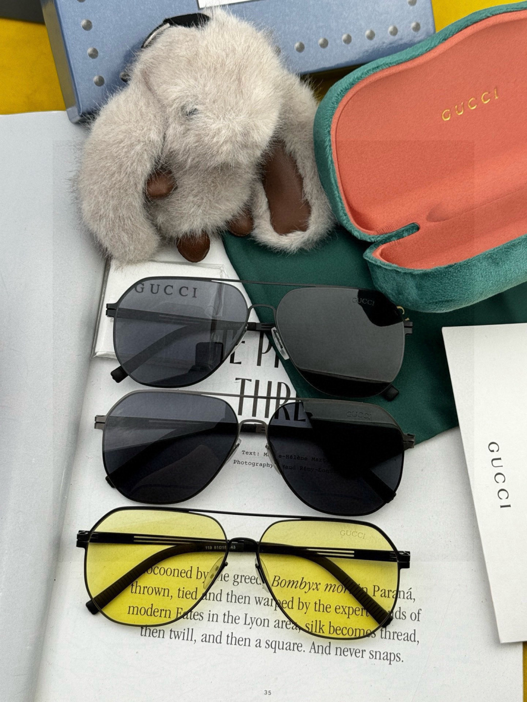 ♦️ GUCCI 新款男女情侣款太阳镜多边形墨镜iP电镀永不褪色 超轻超有弹性整幅眼镜无螺丝重要的是压不