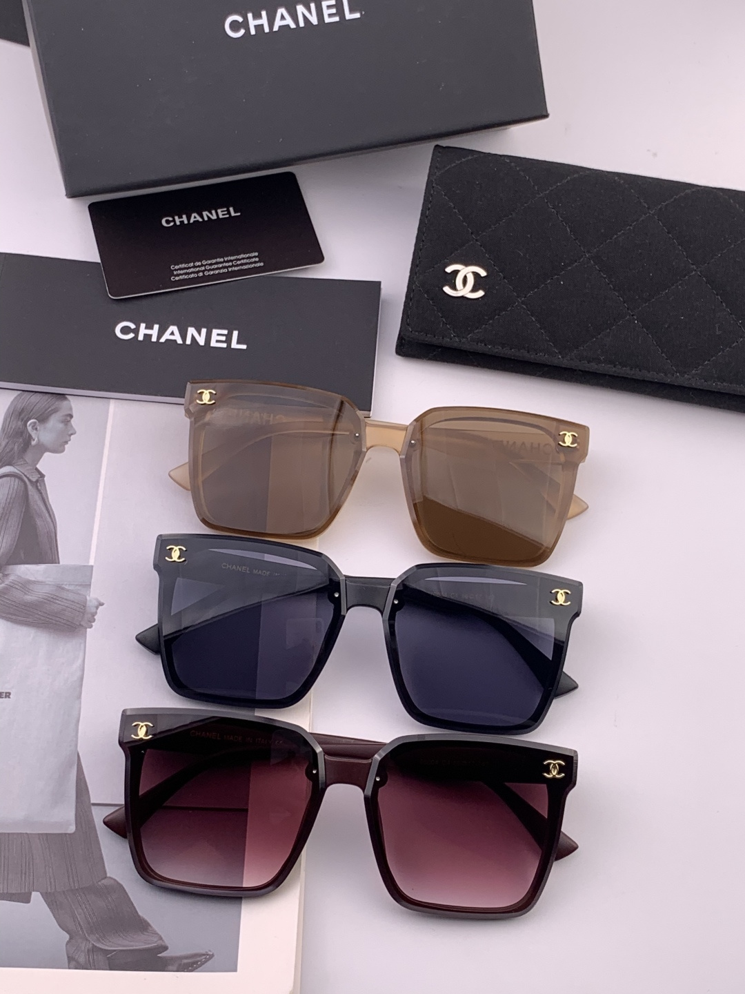 🔺CHANEL🔻官方早春新款，众多明星同款[色]香奈儿‼️‼️新款大框墨镜 ，🌈🌈宝丽来超清太阳镜🔝🔝型