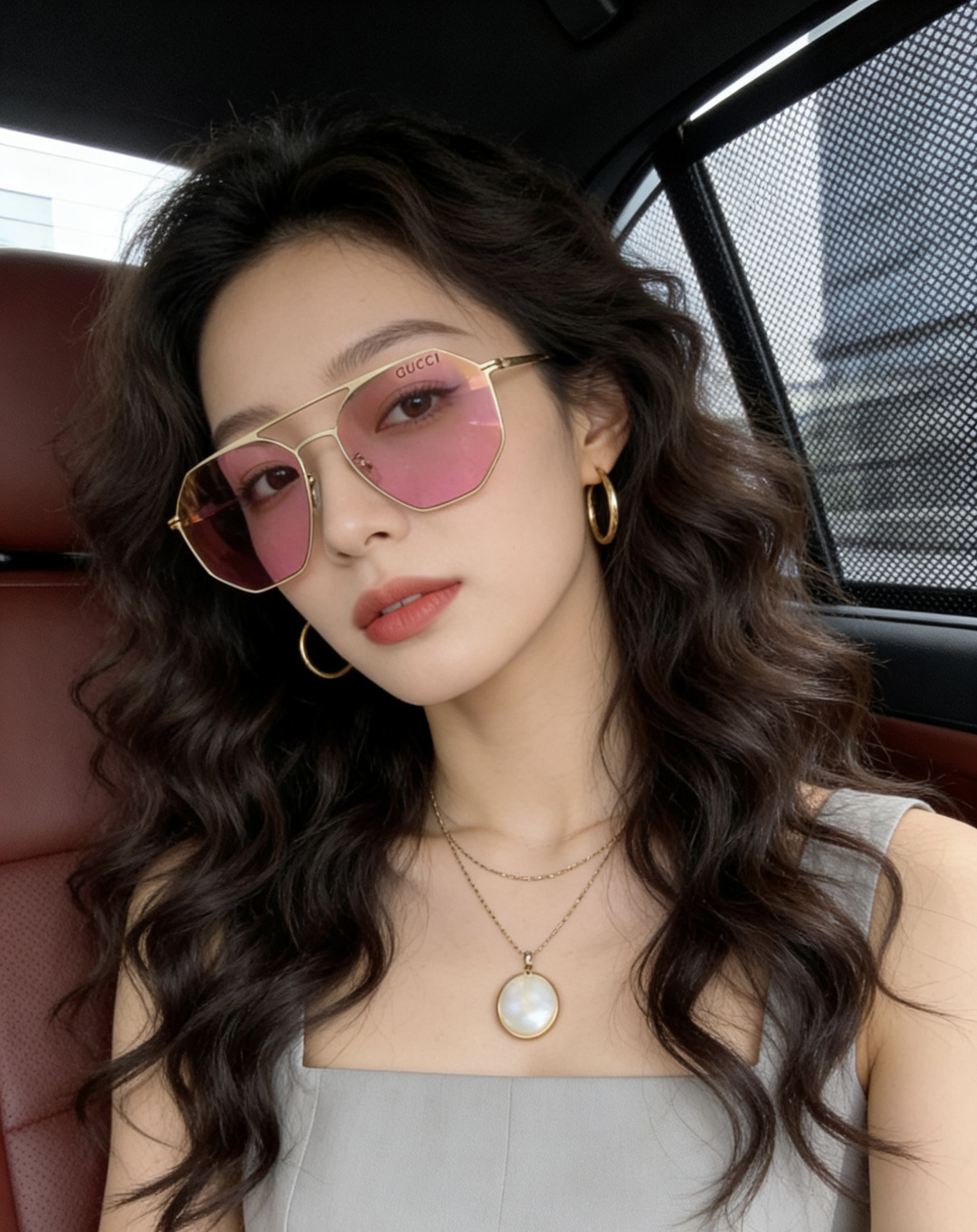 GUCCI 新款男女情侣款太阳iP电镀永不褪色 卖点：超轻超有弹性整幅眼镜无螺丝重要的是压不坏 镜片：高