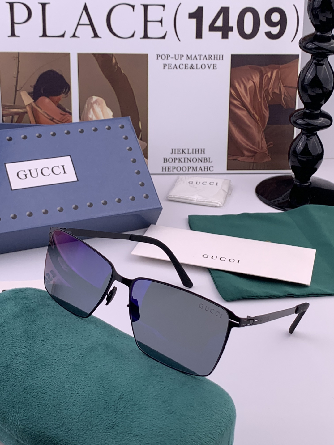 Gucci 春夏新款超轻无螺丝压不坏系列情侣款太阳镜高清尼龙镜片🦅完美品质，适合各种脸型，经典太阳镜亮相