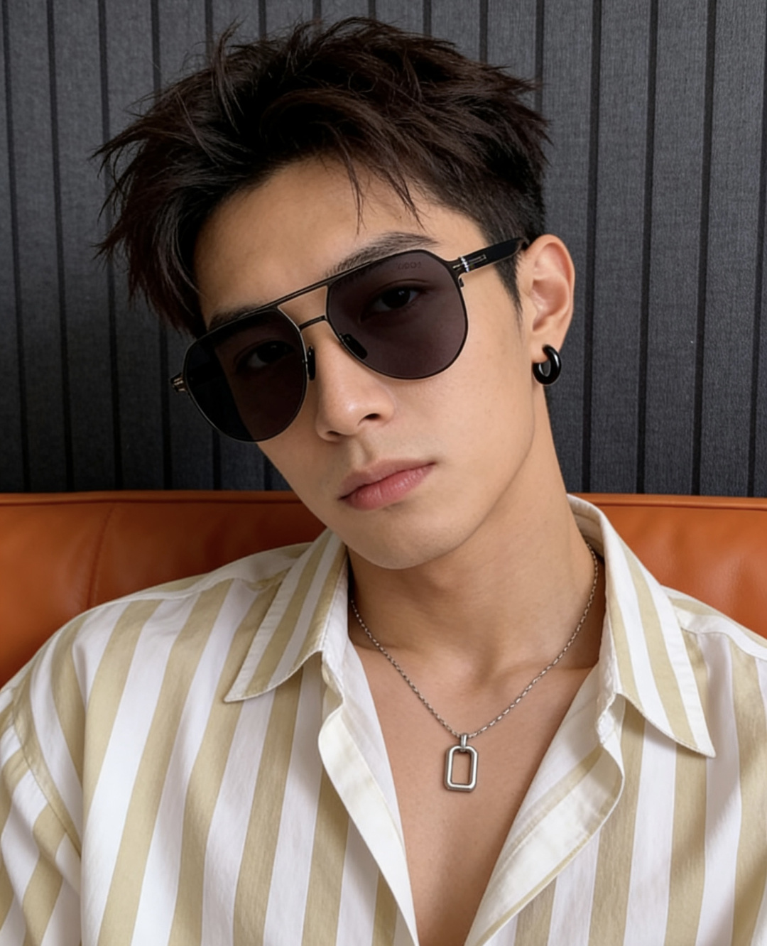 Gucci 男款炫彩飞行员偏光太阳镜 ❤️材质：高清尼龙加厚卡槽高清偏光镜片 🌹无边框镜架💕颜👍型号：G