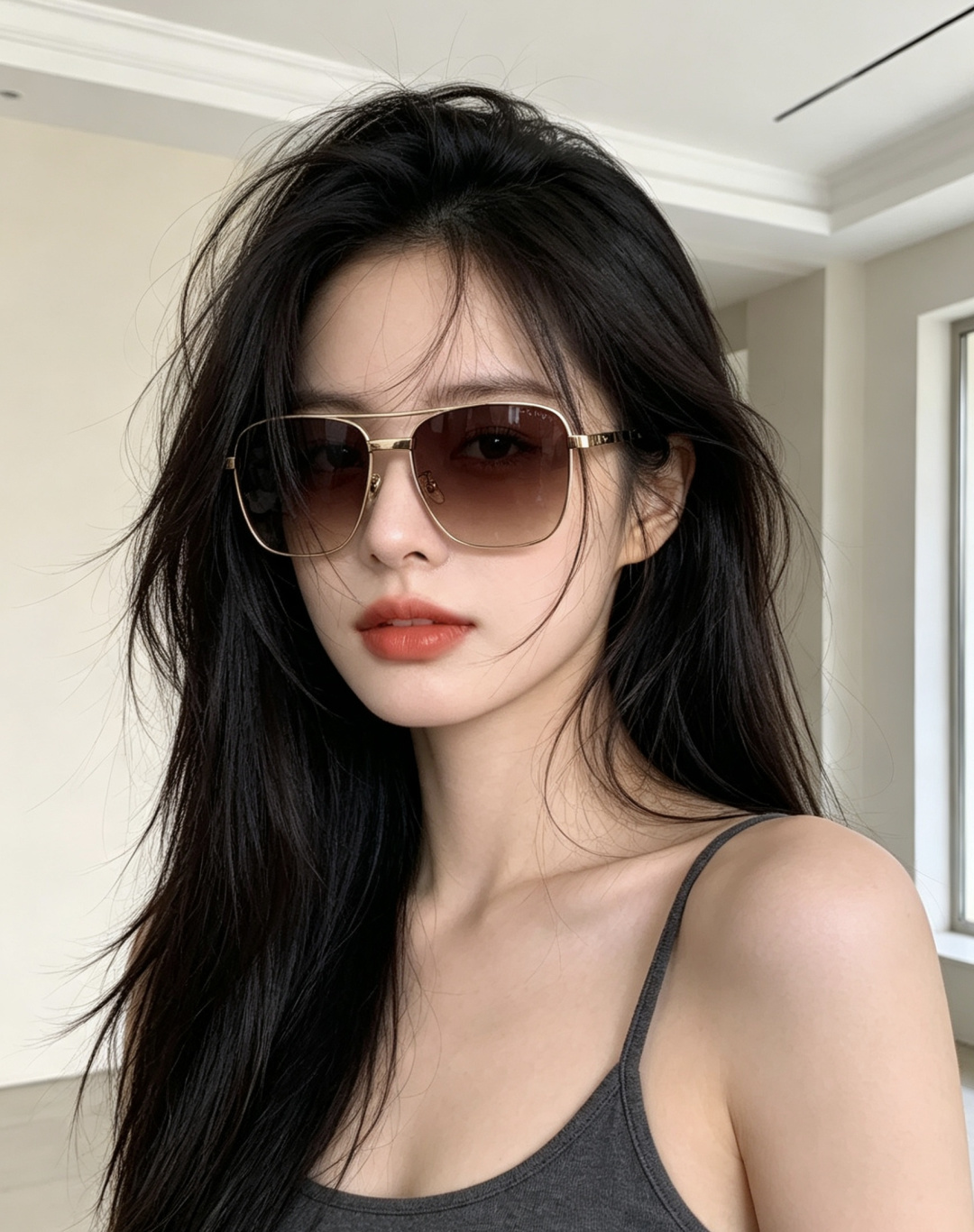 GUCC*。高品质男女款”太阳镜。 开车钓鱼都可。百搭显瘦墨镜韩版男士飞行员大框司机开车防紫外线太阳镜，