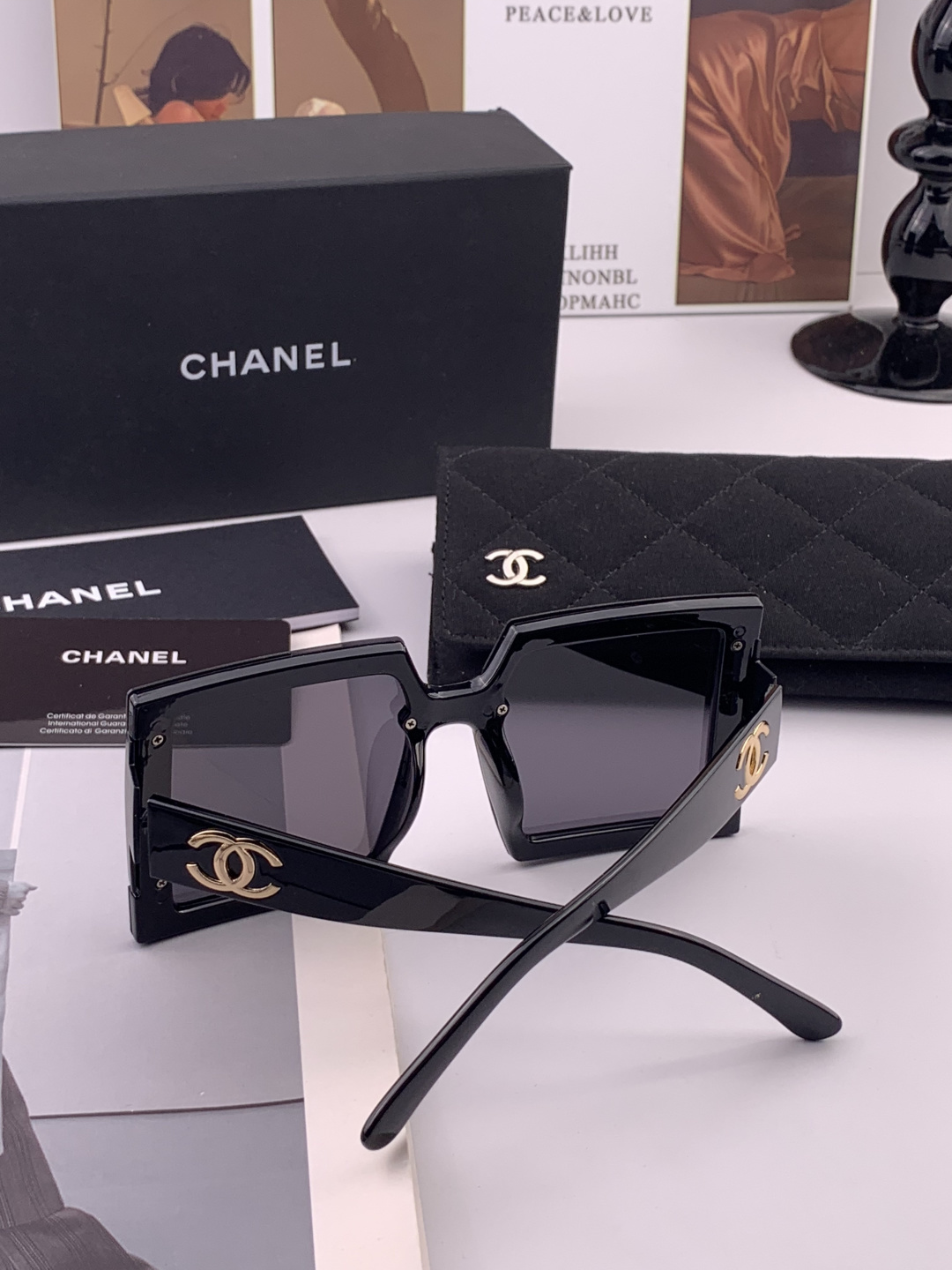 【CHANEL】香奈儿 新款潮流爆款 时尚方框太阳镜 佩戴舒适 网红潮款墨镜 女士高清加厚偏光太阳镜🕶️