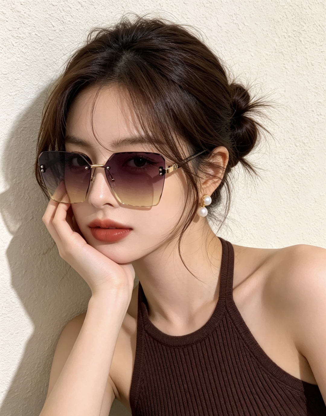CHANE 香奈儿🌋☔️时尚无框太阳镜镜片 顶级奢侈品[强] 高品质[胜利][亲亲]🍦🍨 [得意] 气质