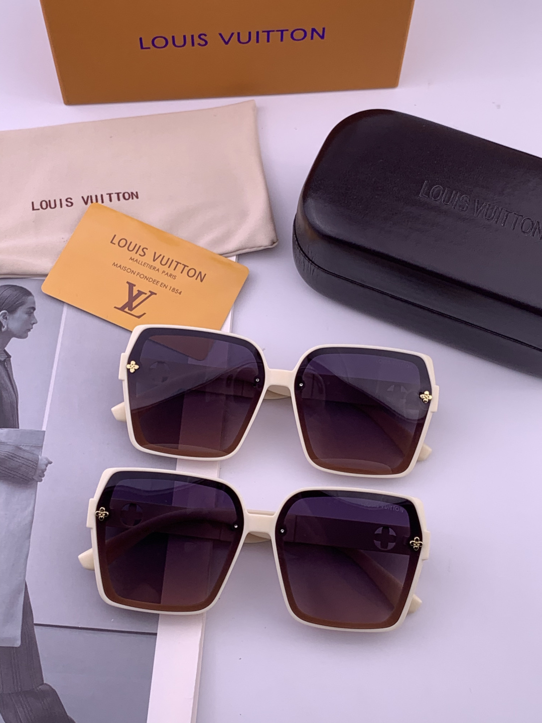 LV 年开春新款 潮流爆款 时尚方框太阳镜 高品质 佩戴舒适 网红潮款墨镜 型号L2200