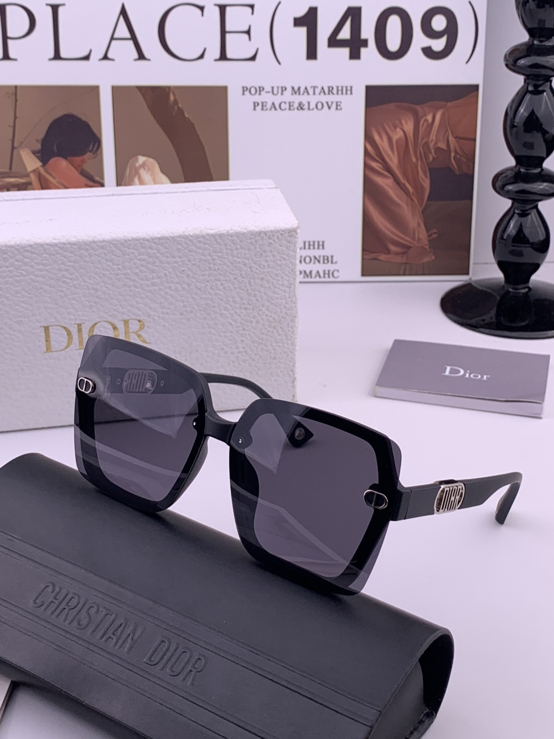 🔺 【DIOR-迪奥】开春新款 潮流爆款 时尚方框偏光太阳镜 高品质 佩戴舒适 网红潮款墨镜 女士高清加