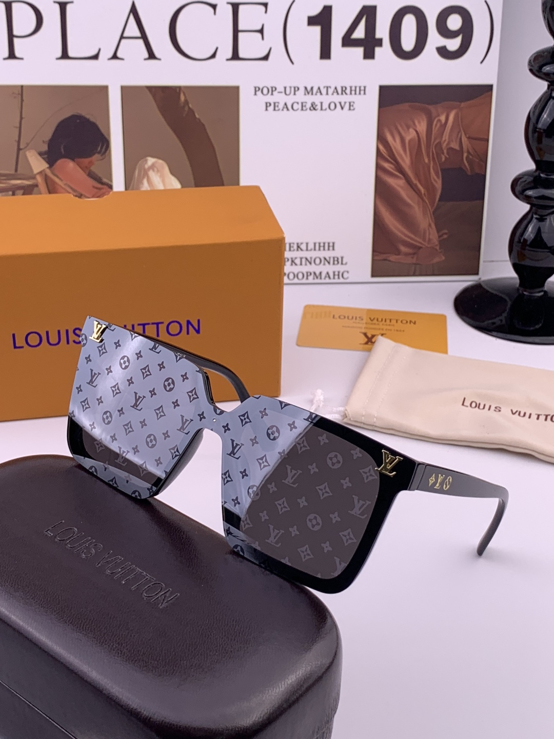 🔺LV🔻早春新款，众多明星同款[色]LV‼️‼️新款大框墨镜 ，🌈🌈宝丽来超清太阳镜🔝🔝型号：L6006