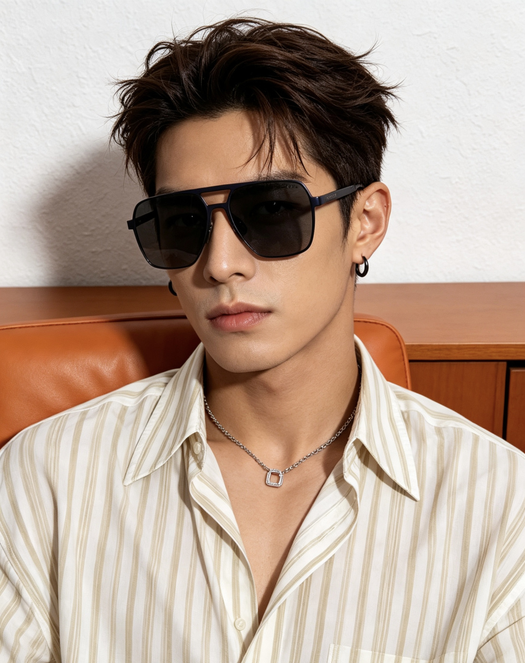 Gucci 男款炫彩飞行员偏光太阳镜 ❤️材质：高清尼龙加厚卡槽高清偏光镜片 🌹无边框镜架💕颜👍型号：G