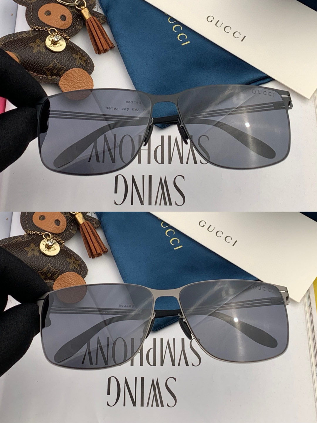 ♦️ GUCCI 新款男女情侣款太阳镜iP电镀永不褪色 超轻超有弹性整幅眼镜无螺丝重要的是压不坏 高清尼