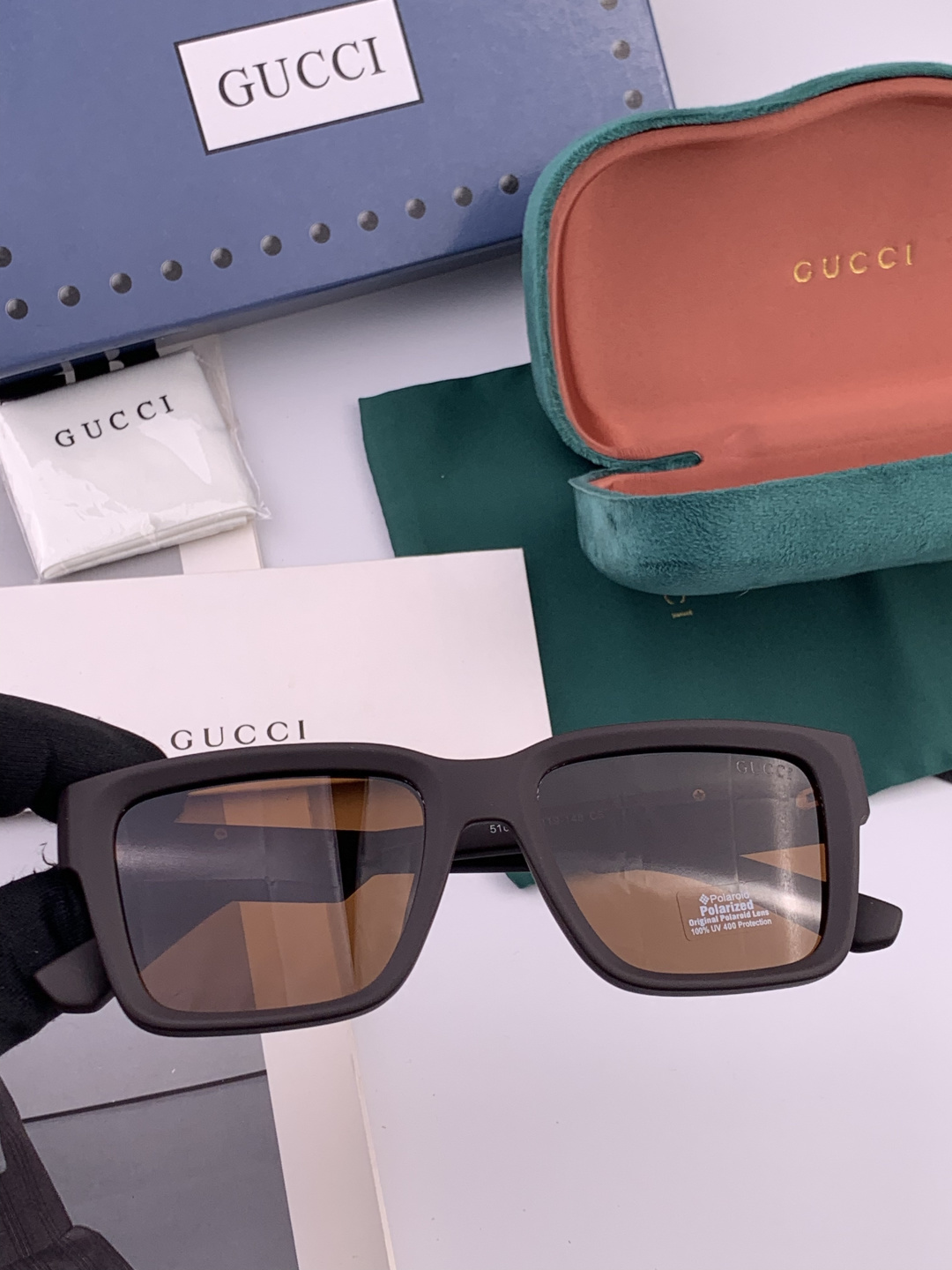 🔺 【GUCCI-偏光太阳镜】开春新款 潮流爆款 时尚方框偏光太阳镜 高品质 佩戴舒适 网红潮款墨镜 女