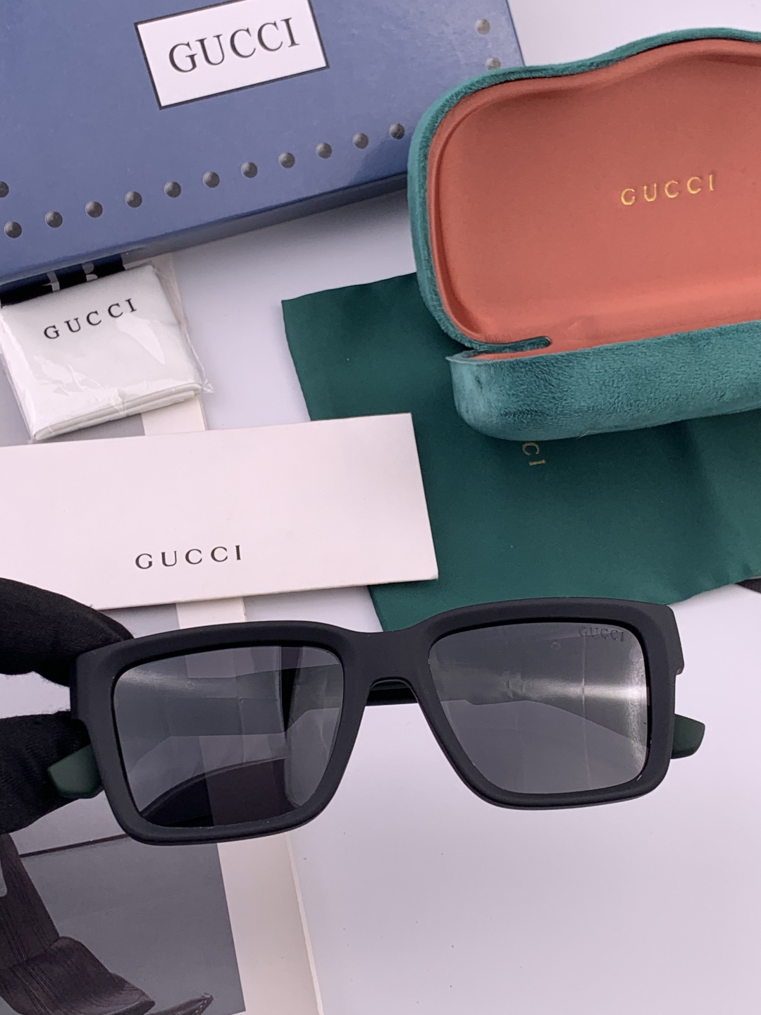 🔺 【GUCCI-偏光太阳镜】开春新款 潮流爆款 时尚方框偏光太阳镜 高品质 佩戴舒适 网红潮款墨镜 女
