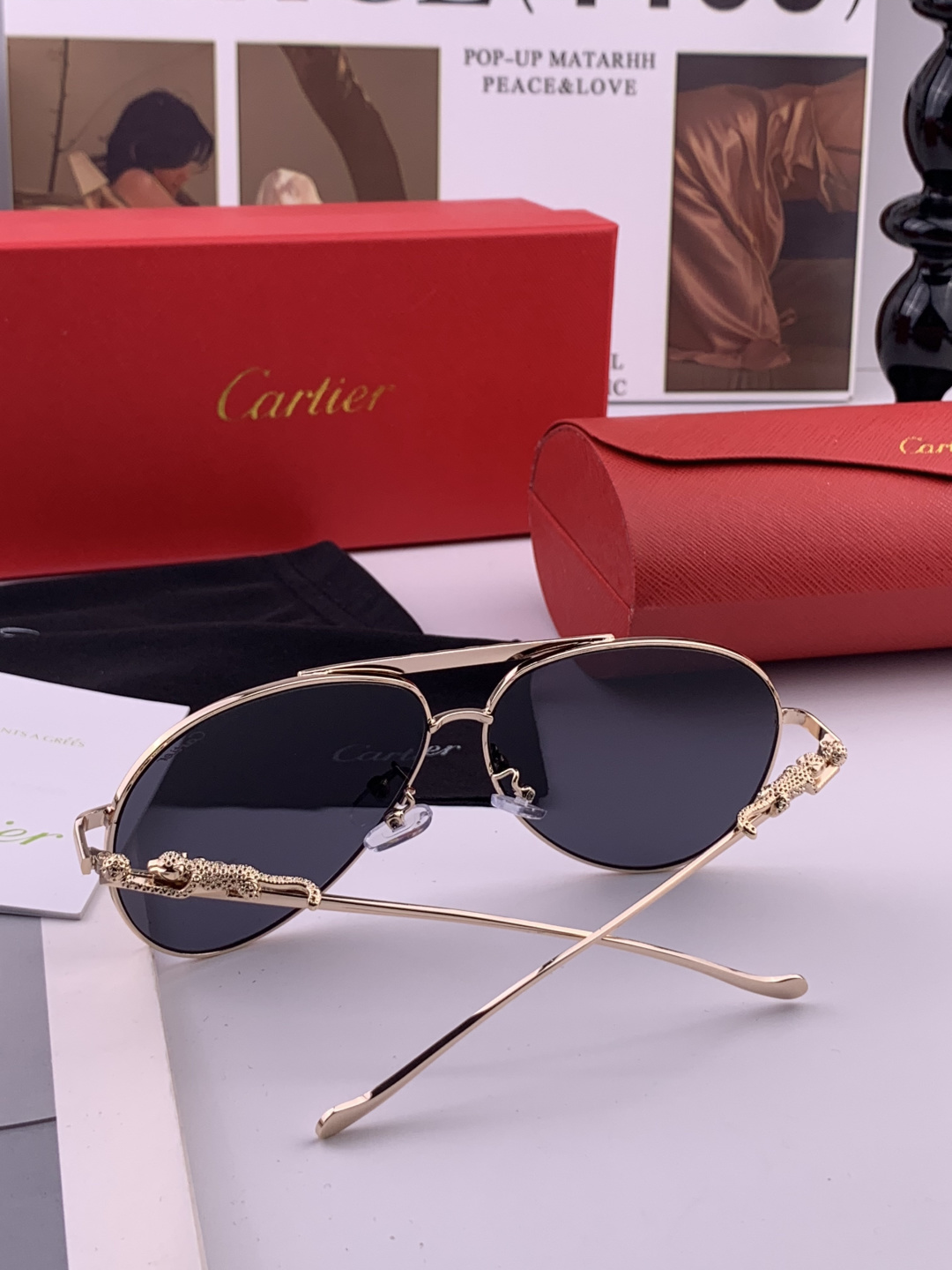 【卡地亚-cartier】 时尚高贵 很美手工🔝🔝高端品质 男女通用太阳眼镜 经典之作 有分量有质感的一
