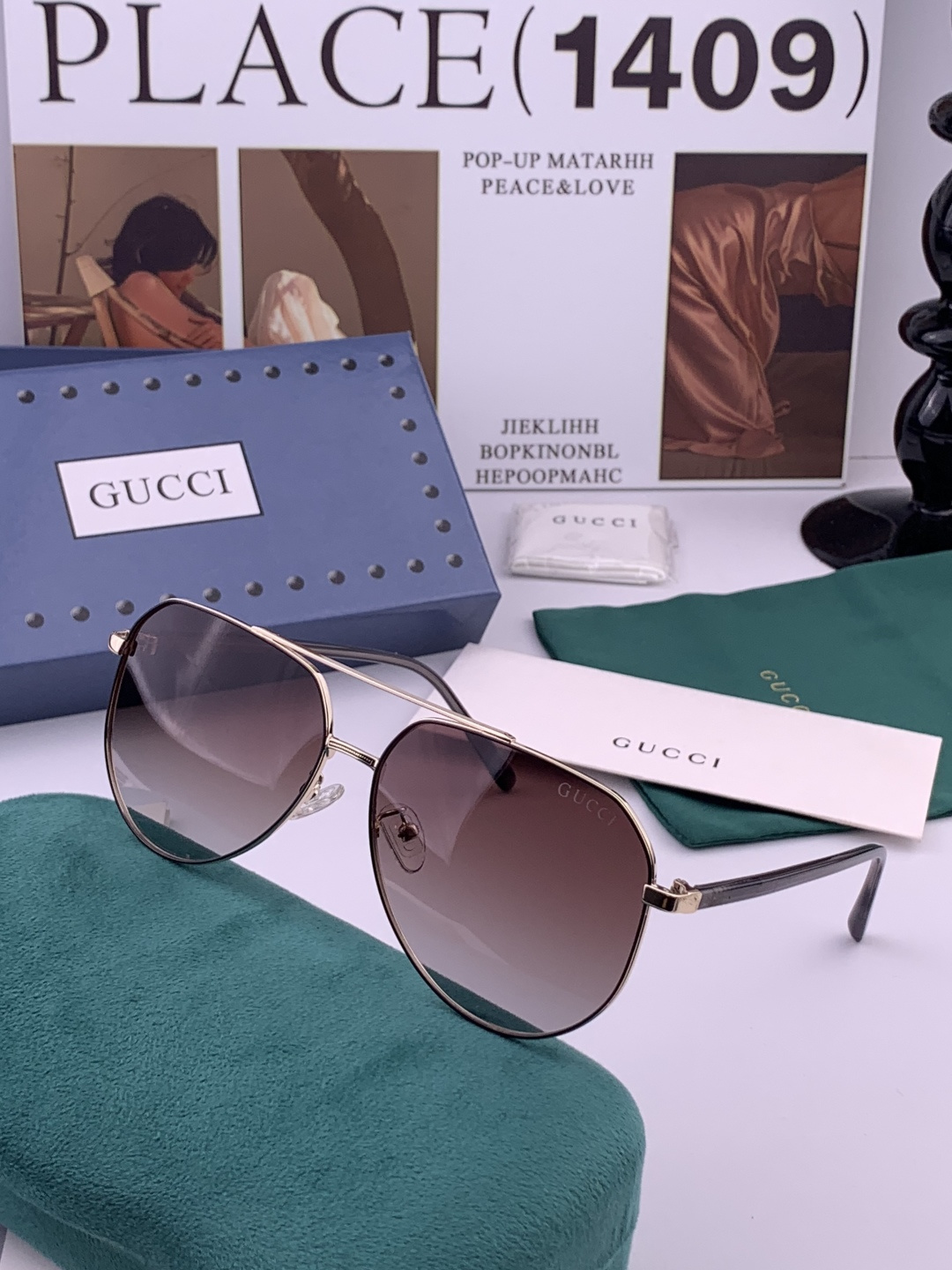 Gucci 。 高品质男女款墨镜 👍 进口宝丽来偏光镜片 。蛤蟆镜 开车钓鱼都可 。百搭显瘦墨镜韩版男士