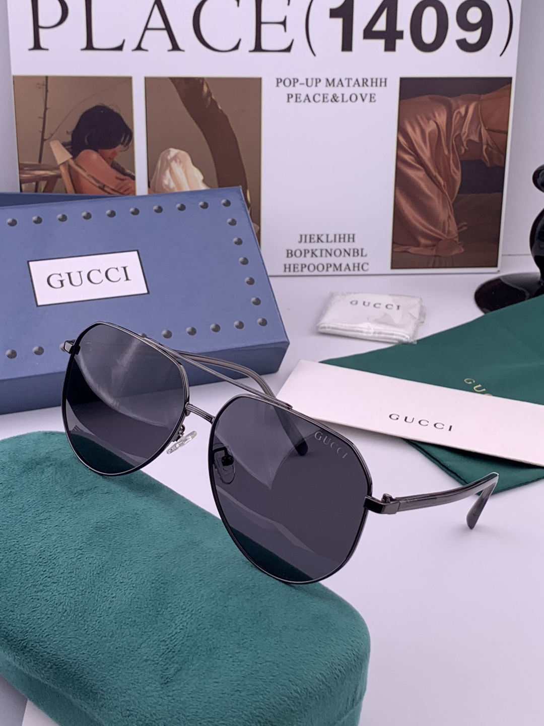 Gucci 。 高品质男女款墨镜 👍 进口宝丽来偏光镜片 。蛤蟆镜 开车钓鱼都可 。百搭显瘦墨镜韩版男士